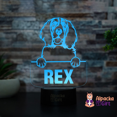 Rase de Caini - Lampă 3D - Spaniel (English Springer)