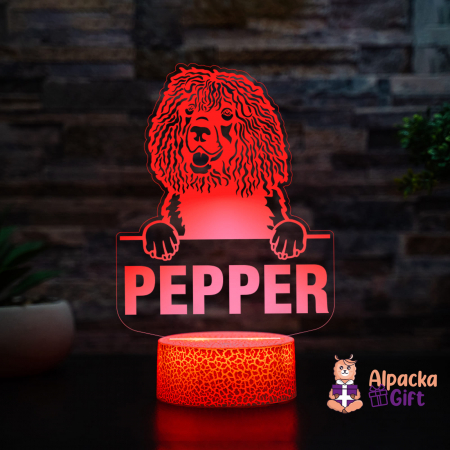 Rase de Caini - Lampă 3D Spaniels (Irish Water)