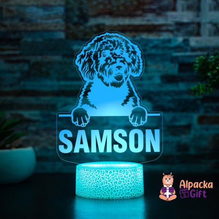 Lampă 3D - Caine de Apa Spaniol (Spanish Water Dog) [4]