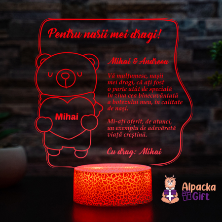Lampa 3D - Ursuleț (băiețel) cu Inima [2]