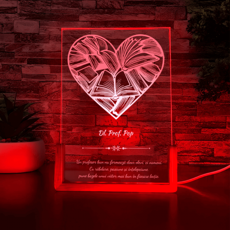 Lampa LED - Inimă Cărți [3]