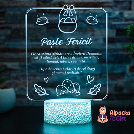 Cadouri de Paște - Lampă 3D - Paște Fericit