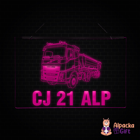 Cu Camioane/Tiruri - Placheta LED - Bascula VOLVO + Nr Inmatriculare