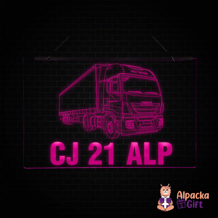 Cu Camioane/Tiruri - Placheta LED - Camion Iveco Stralis + Nr Inmatriculare