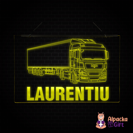 Cu Camioane/Tiruri - Placheta LED - Camion MAN TGX 18 440 + Nume