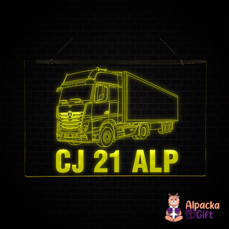 Cu Camioane/Tiruri - Placheta LED - Camion Mercedes Actros + Nr Inmatriculare