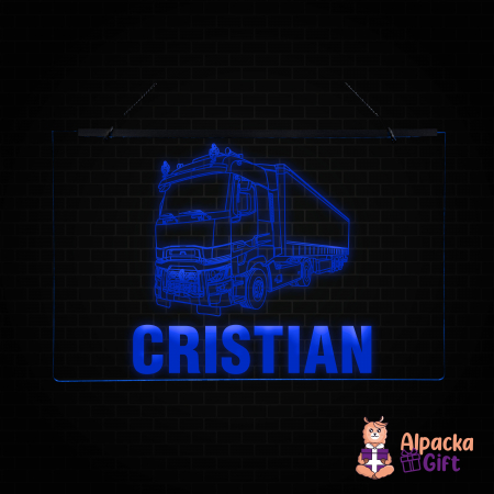 Cu Camioane/Tiruri - Placheta LED - Camion RENAULT + Nume