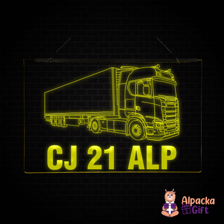 Cu Camioane/Tiruri - Placheta LED -Camion + Nr Inmaticulare