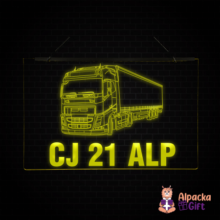 Cu Camioane/Tiruri - Placheta LED - Camion VOLVO + Nr Inmatriculare