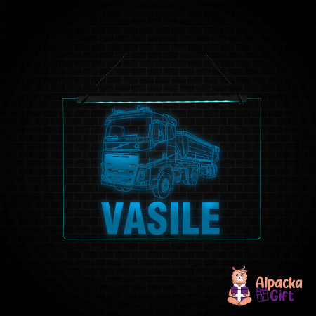 Cu Camioane/Tiruri - Placheta LED - Bascula VOLVO + Nume