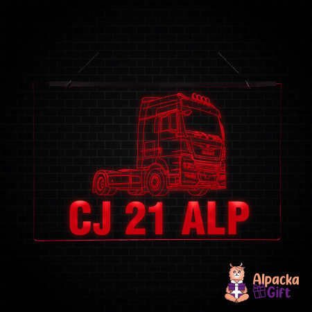 Cu Camioane/Tiruri - Placheta LED - Cap MAN + Nr Inmatriculare