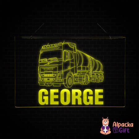 Cu Camioane/Tiruri - Placheta LED - Cisterna VOLVO + Nume