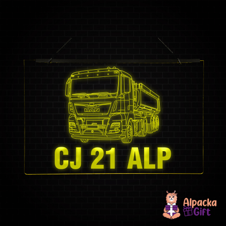 Cu Camioane/Tiruri - Placheta LED - Bascula MAN + Nume