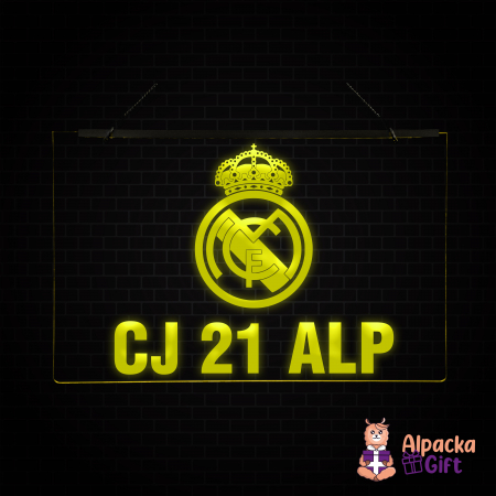 Cu Cluburi de Fotbal - Placheta LED - REAL MADRID + Numar de inmatriculare