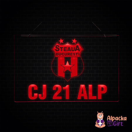 Placheta LED - Steaua Bucuresti + Numar de inmatriculare [1]