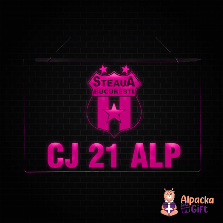 Placheta LED - Steaua Bucuresti + Numar de inmatriculare [4]