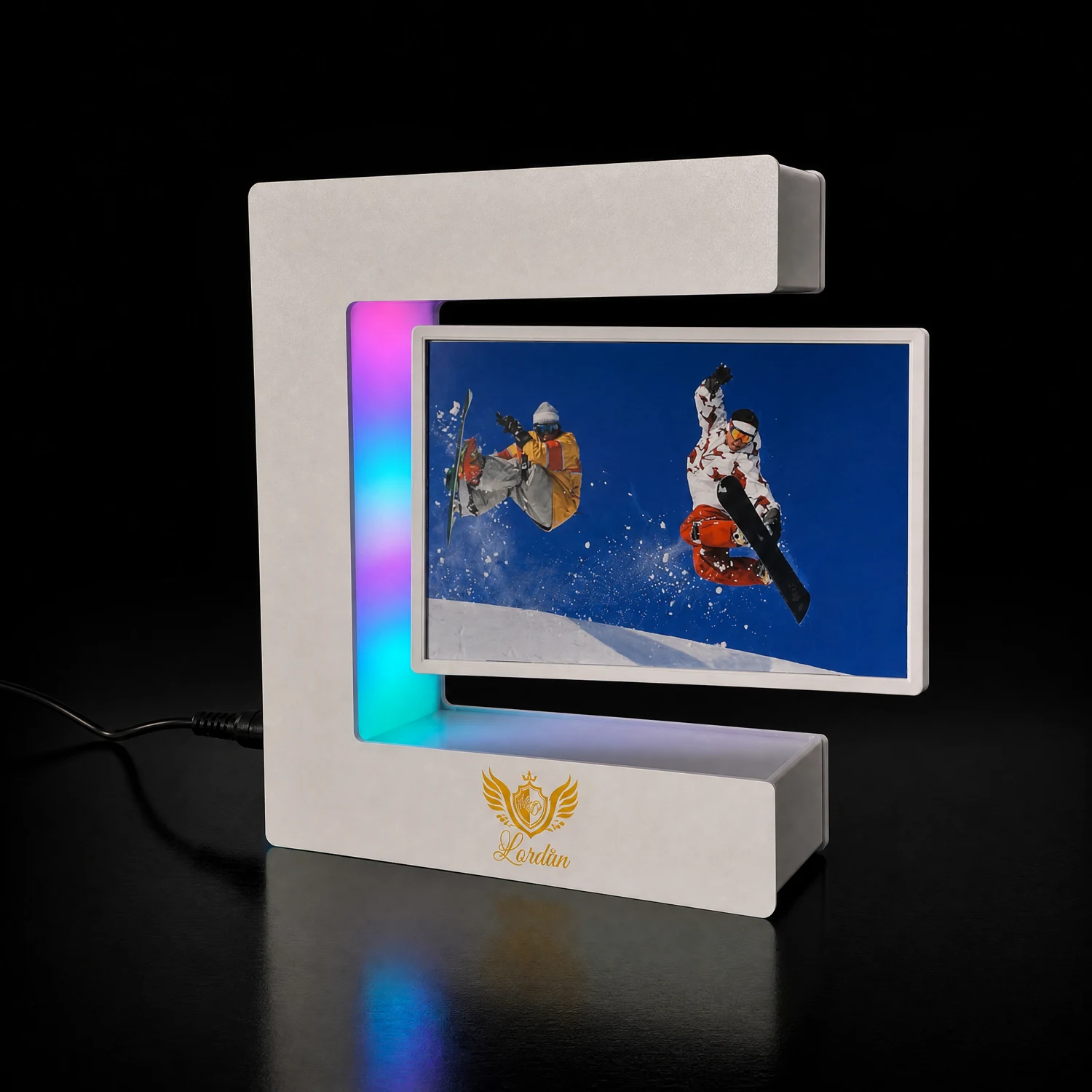 Lampi Levitante - Ramă Foto Levitantă Pătrată cu LED RGB Albă Alpacka Gift