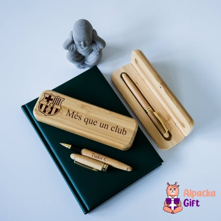 Stilouri si Pix-uri Personalizate - Stilou/Pix de Lemn - FC Barcelona