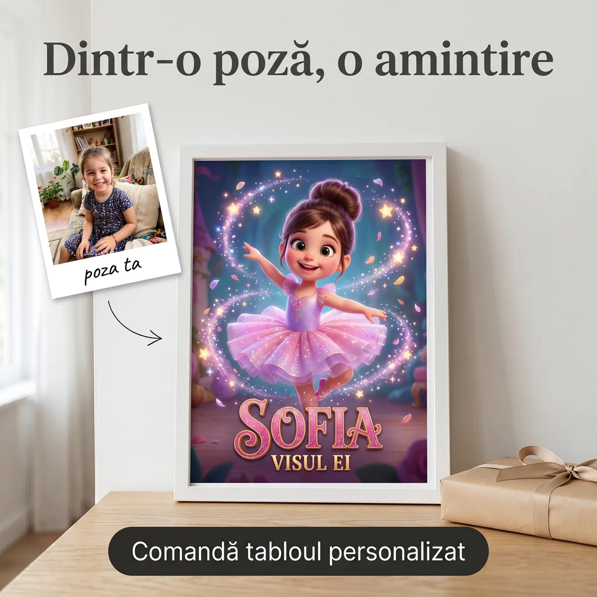 Copii - Tablou personalizat Balerină - cadou copii Alpacka Gift
