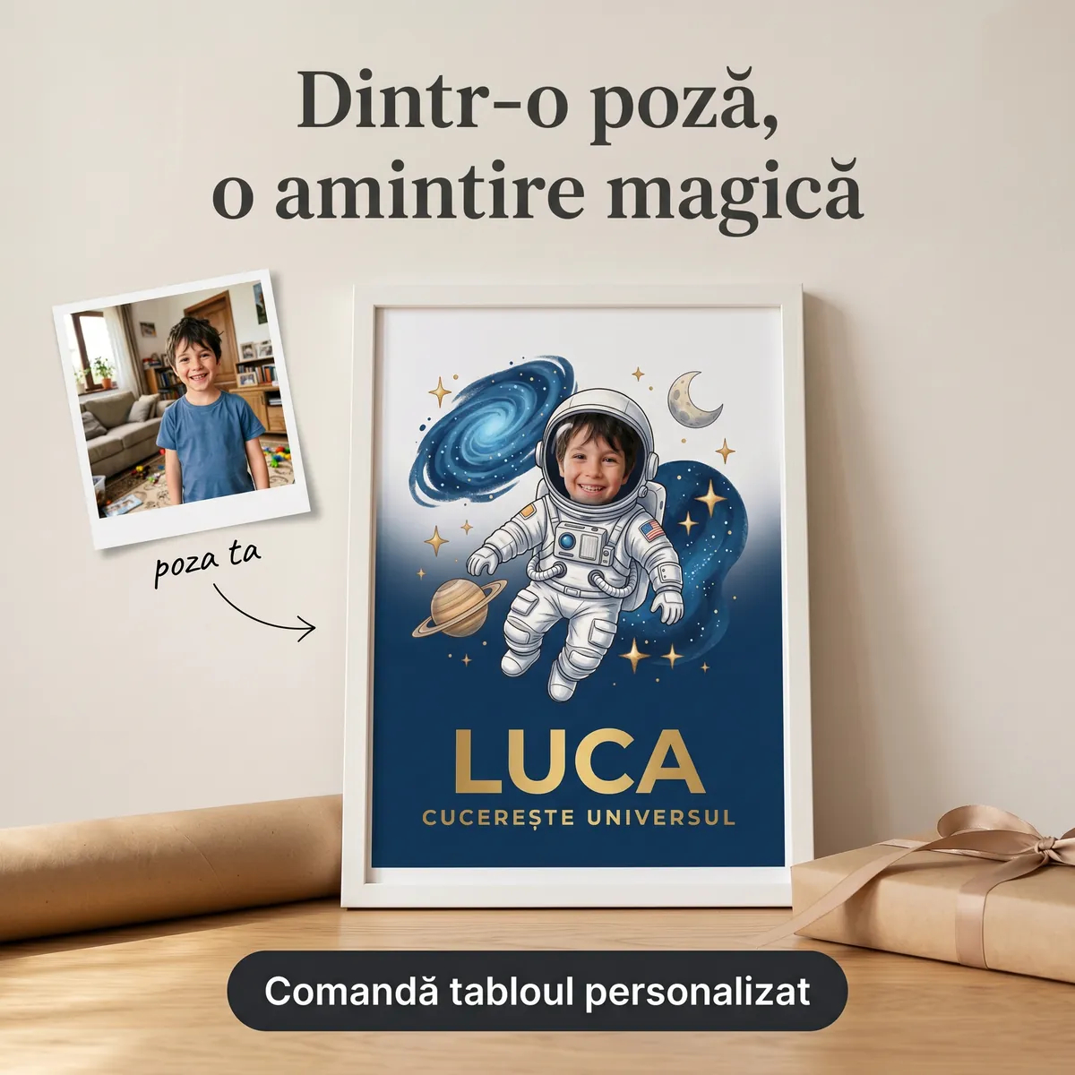 Copii - Tablou personalizat Micul Astronaut - cadou copii Alpacka Gift