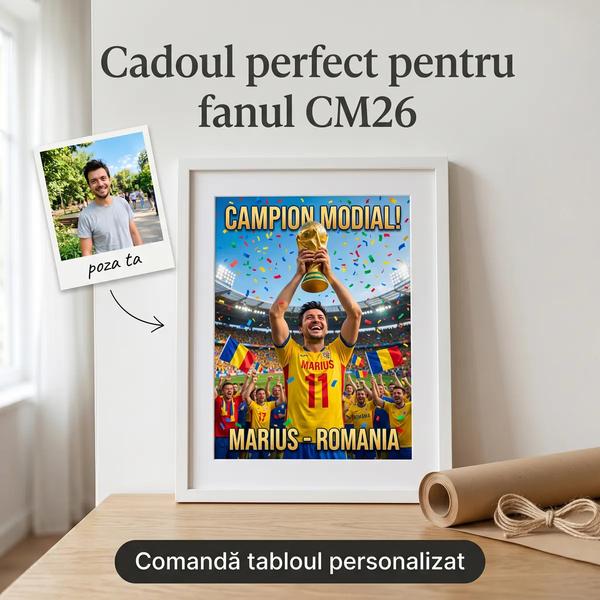 Fotbal - Tablou personalizat Campionatul Mondial 2026 - cadou fotbal