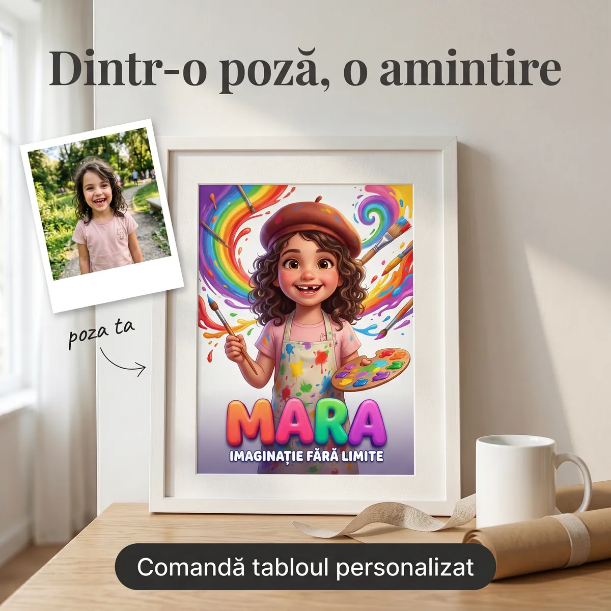 Copii - Tablou personalizat Micul Artist - cadou copii Alpacka Gift