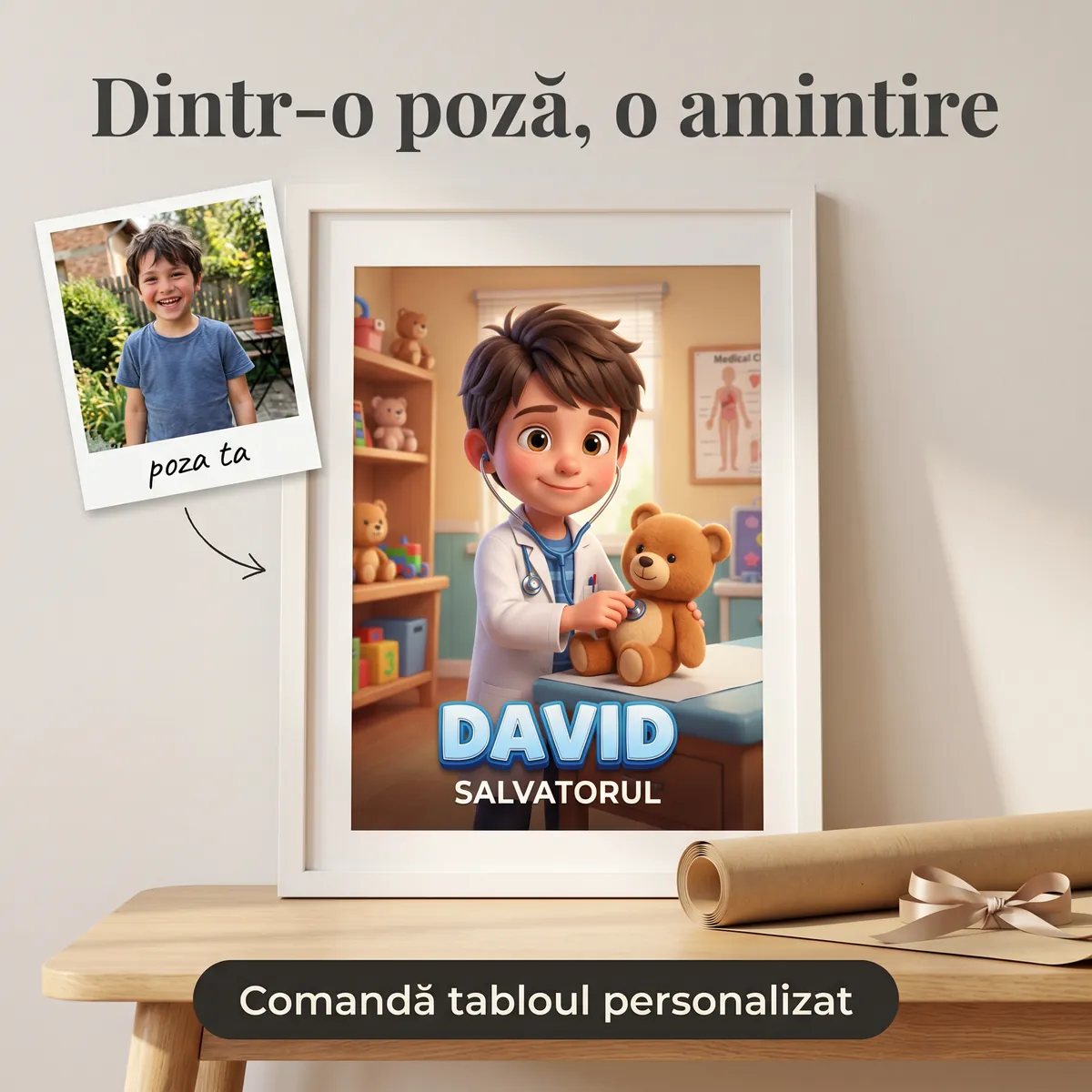Copii - Tablou personalizat Micul Doctor - cadou copii Alpacka Gift
