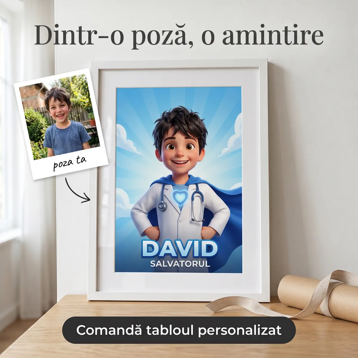 Copii - Tablou personalizat Micul Doctor - cadou copii Alpacka Gift