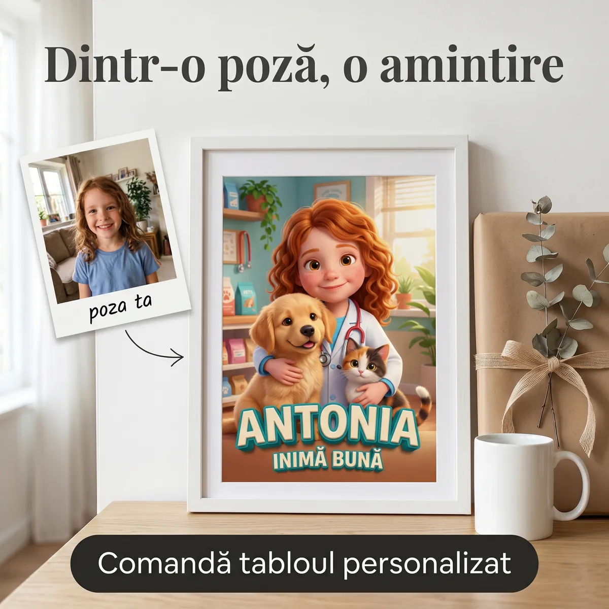 Copii - Tablou personalizat Micuța Veterinară - cadou copii Alpacka Gift