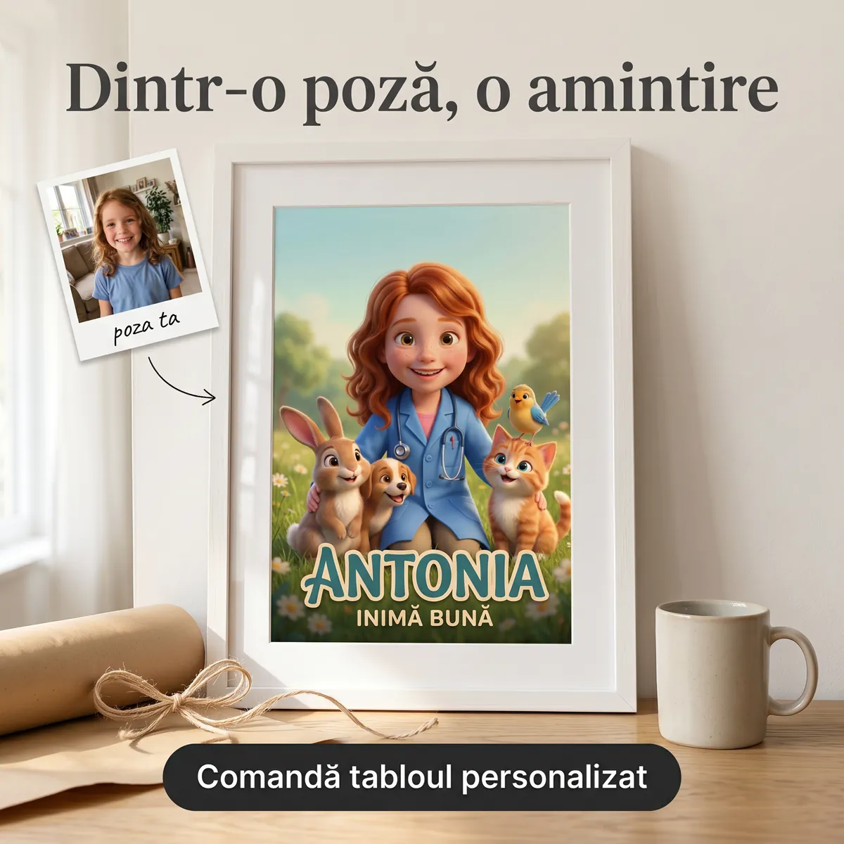 Copii - Tablou personalizat Micuța Veterinară - cadou copii Alpacka Gift