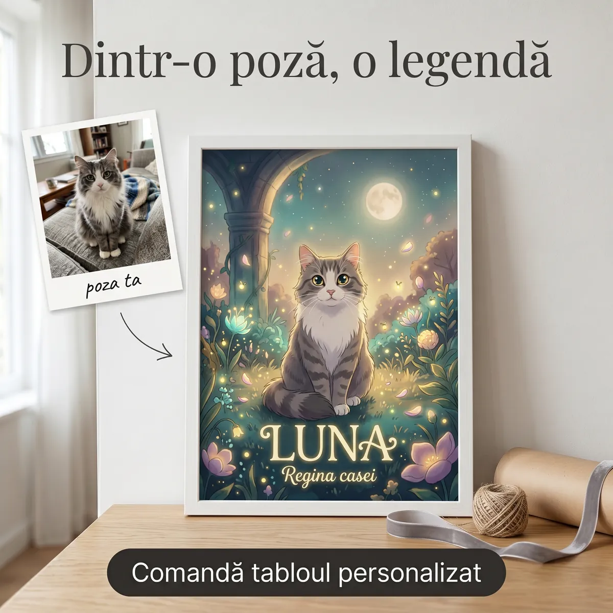 Pets - Tablou Personalizat Pisica Magica - cadou pet personalizat