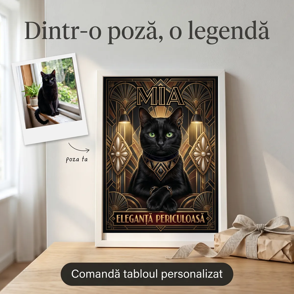 Pets - Tablou Personalizat Pisica Villain Deco - cadou pet personalizat