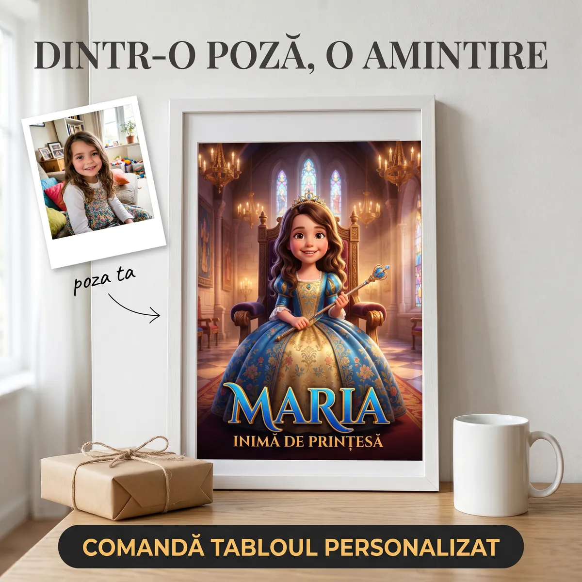 Copii - Tablou personalizat Prințesă - cadou copii Alpacka Gift