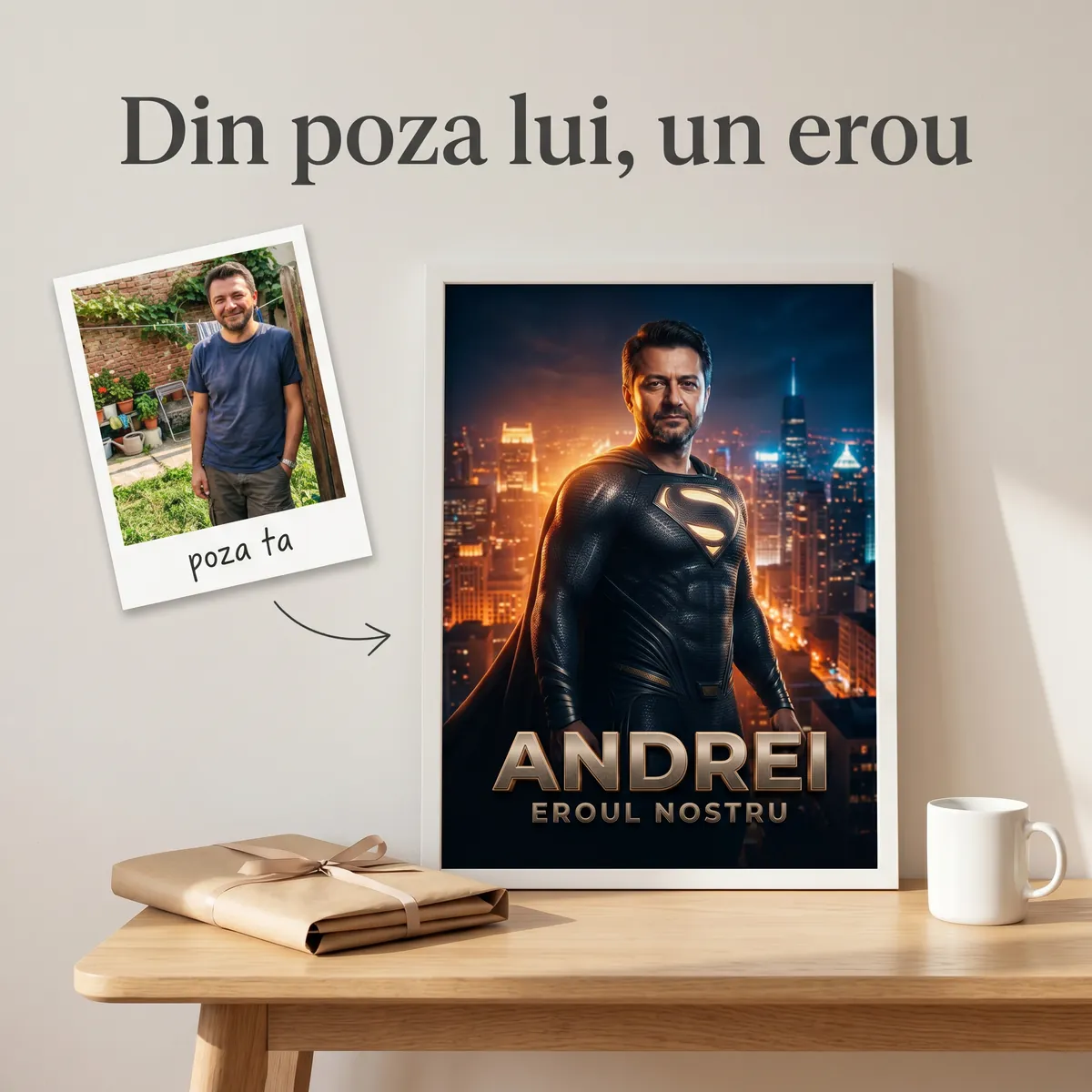 Familie - Tablou personalizat Super Tata - cadou Super Tata
