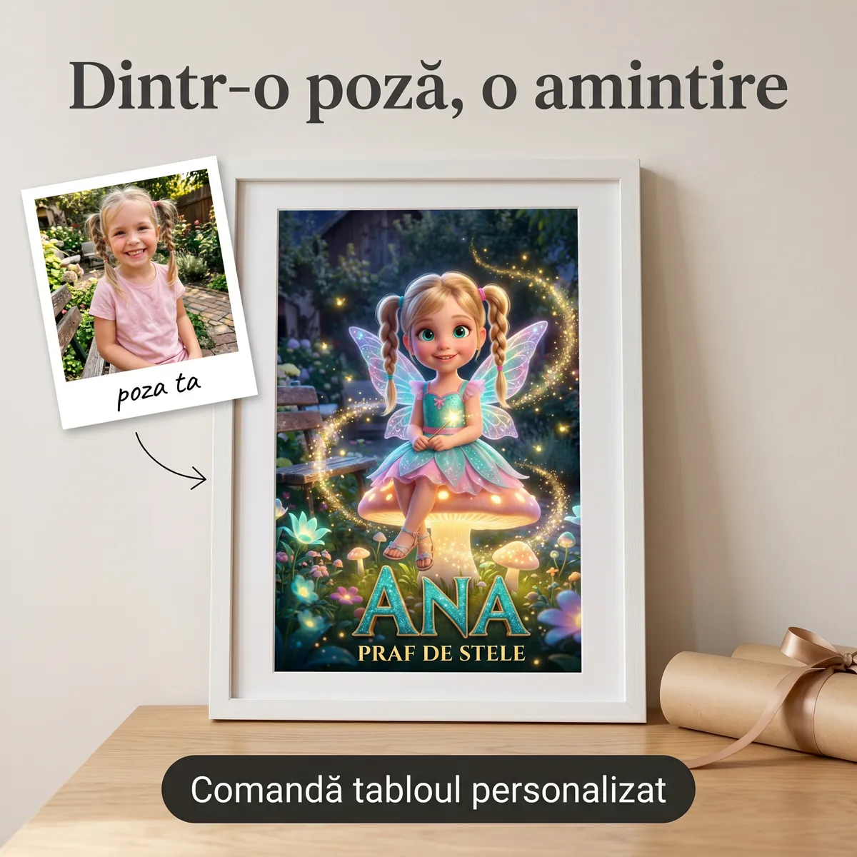 Copii - Tablou personalizat Zână - cadou copii Alpacka Gift