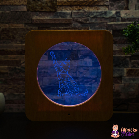 Tablou de Masă LED - Pisică Geometrică [1]