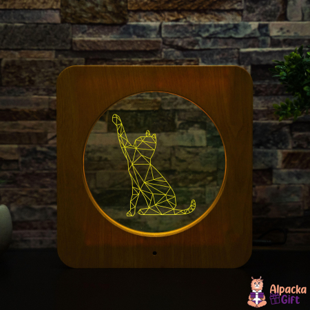 Tablou de Masă LED - Pisică Geometrică [2]