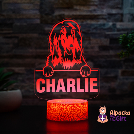 Lampă 3D Ogar Afgan (Afghan Hound) [3]