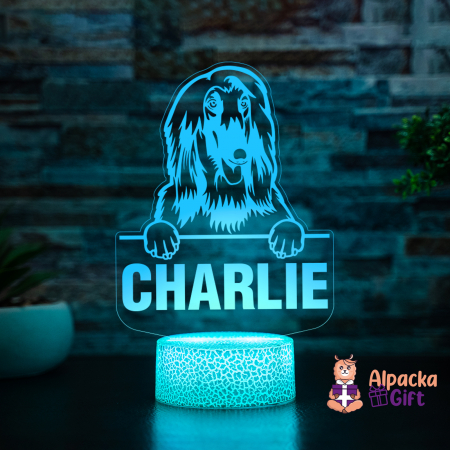 Lampă 3D Ogar Afgan (Afghan Hound) [4]