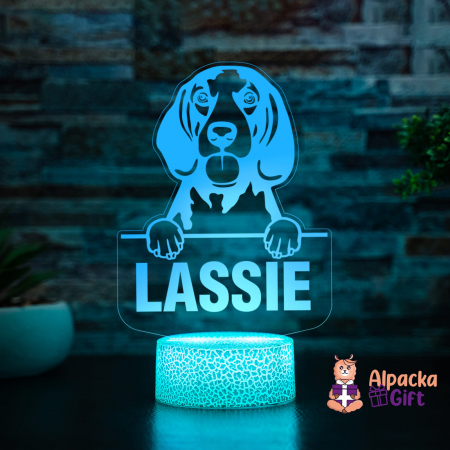 Rase de Caini - Lampă 3D - American English Coonhound