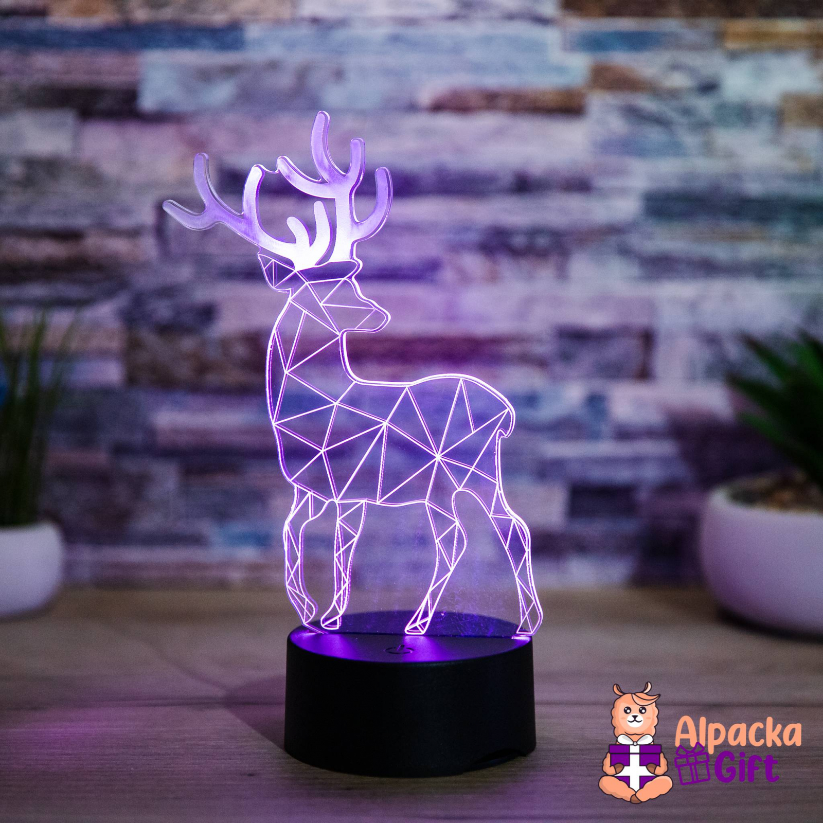 Lampă 3D - Cerb Negru