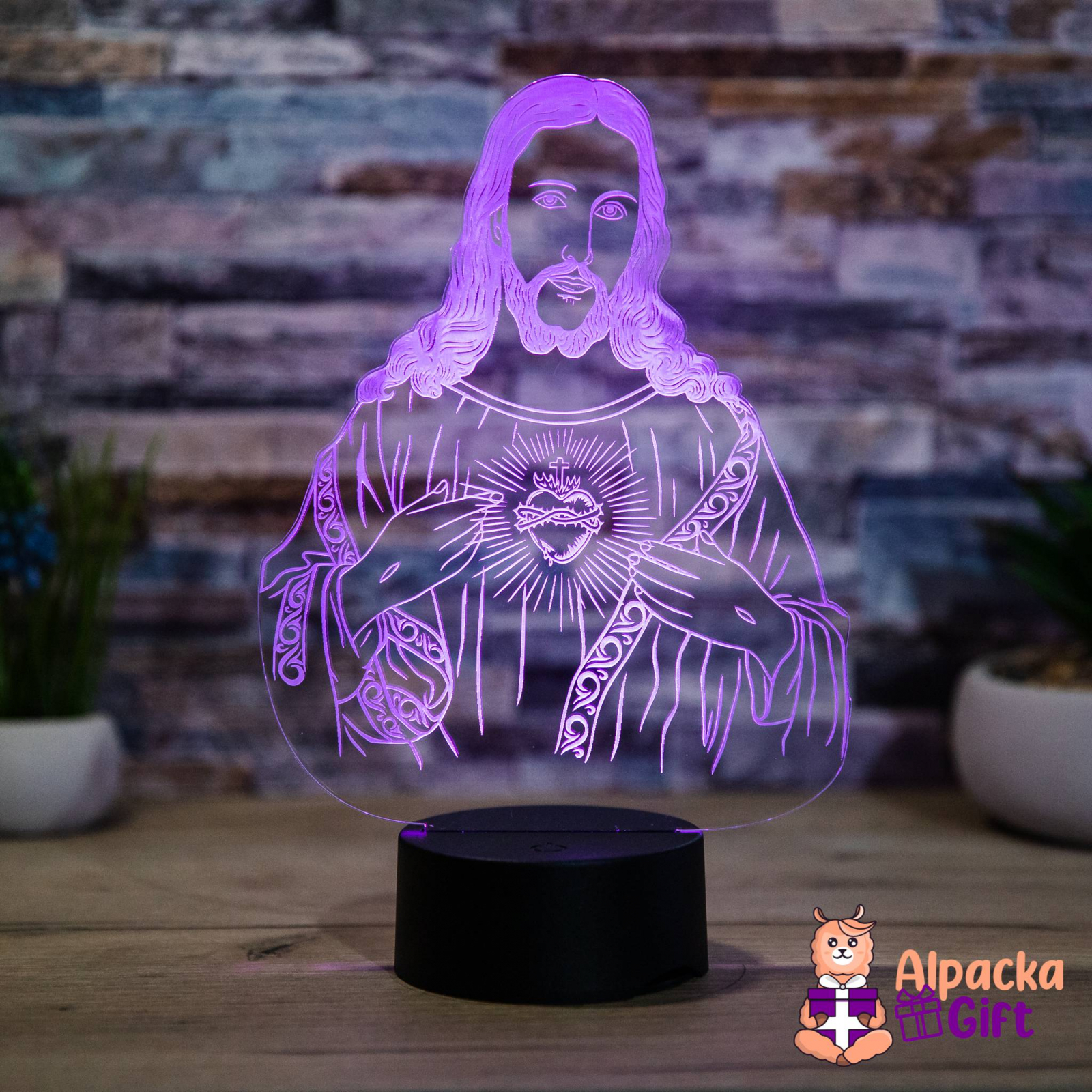Lampă 3D - Iisus Negru
