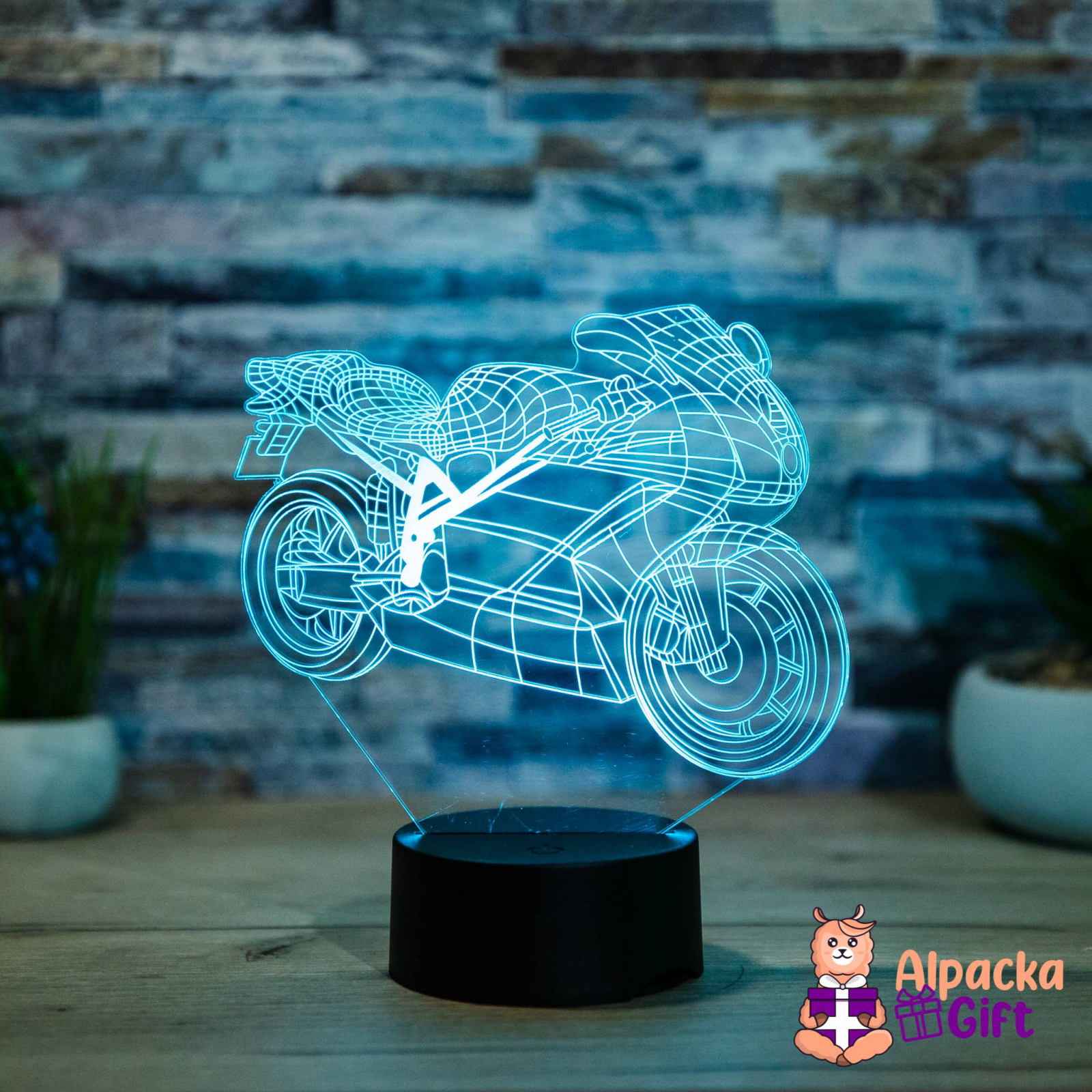 Lampă 3D - Motocicletă 1 Negru