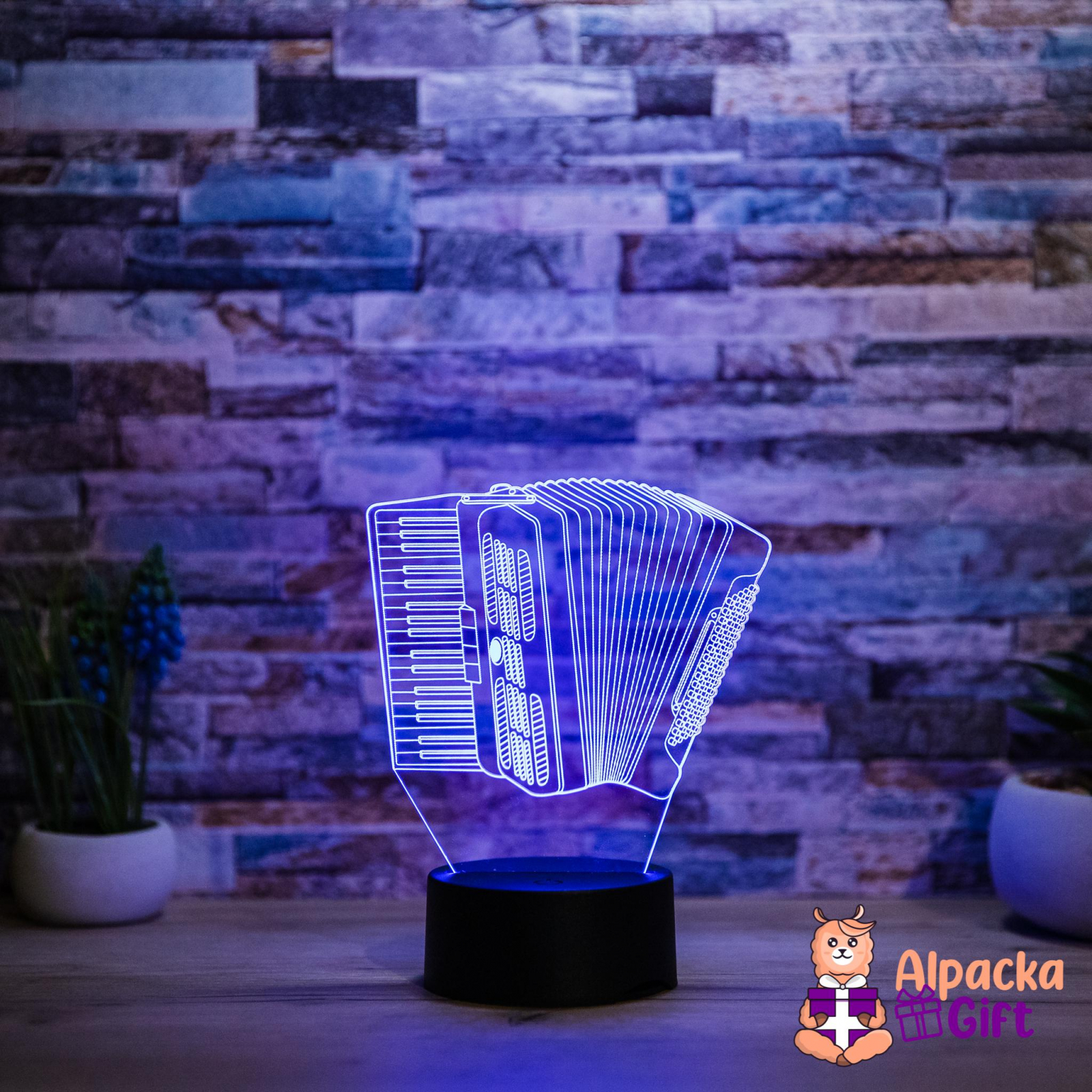 Lampă 3D - Acordeon Negru
