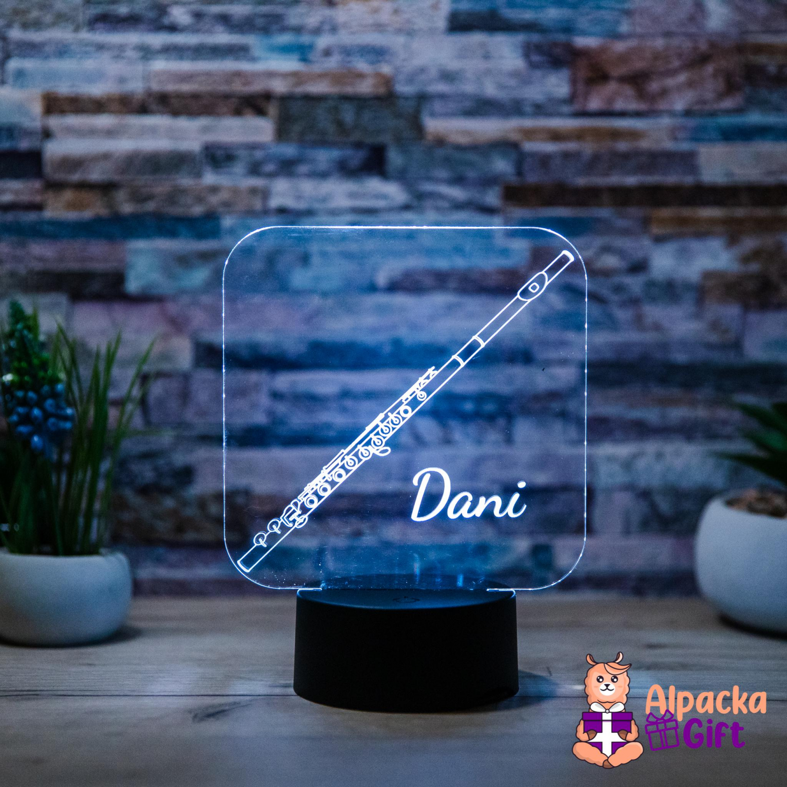 Lampă 3D - Flaut Negru
