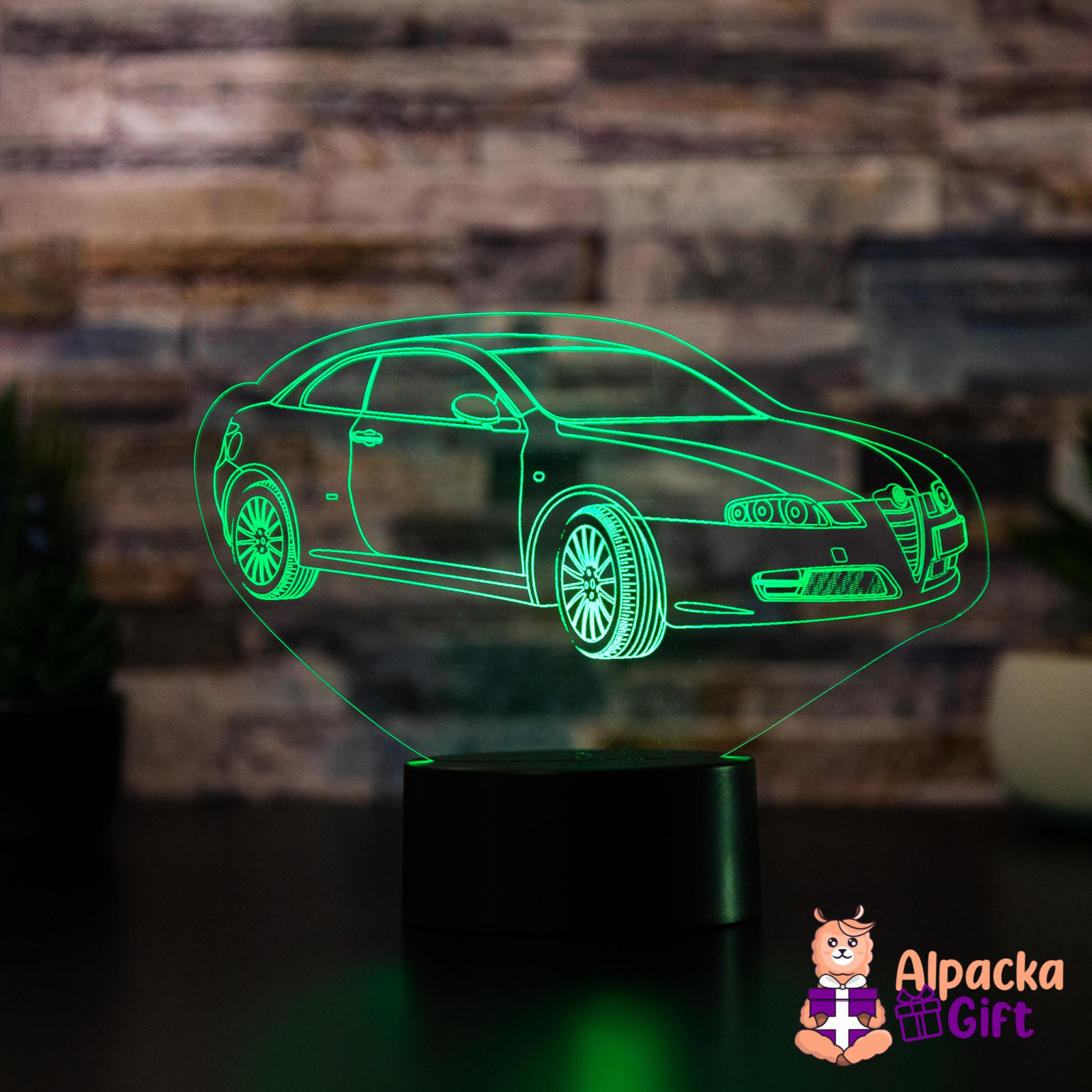 Lampă 3D Alfa Romeo GT Negru