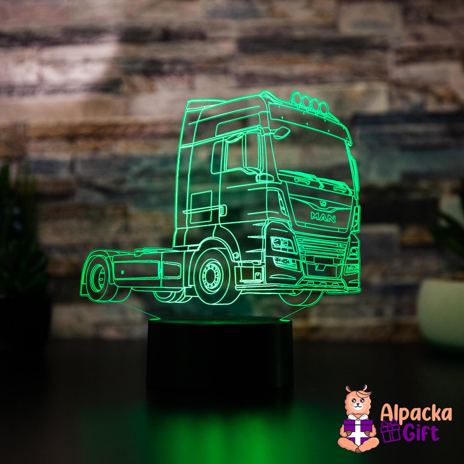 Lampă 3D MAN - Cap Tractor Negru