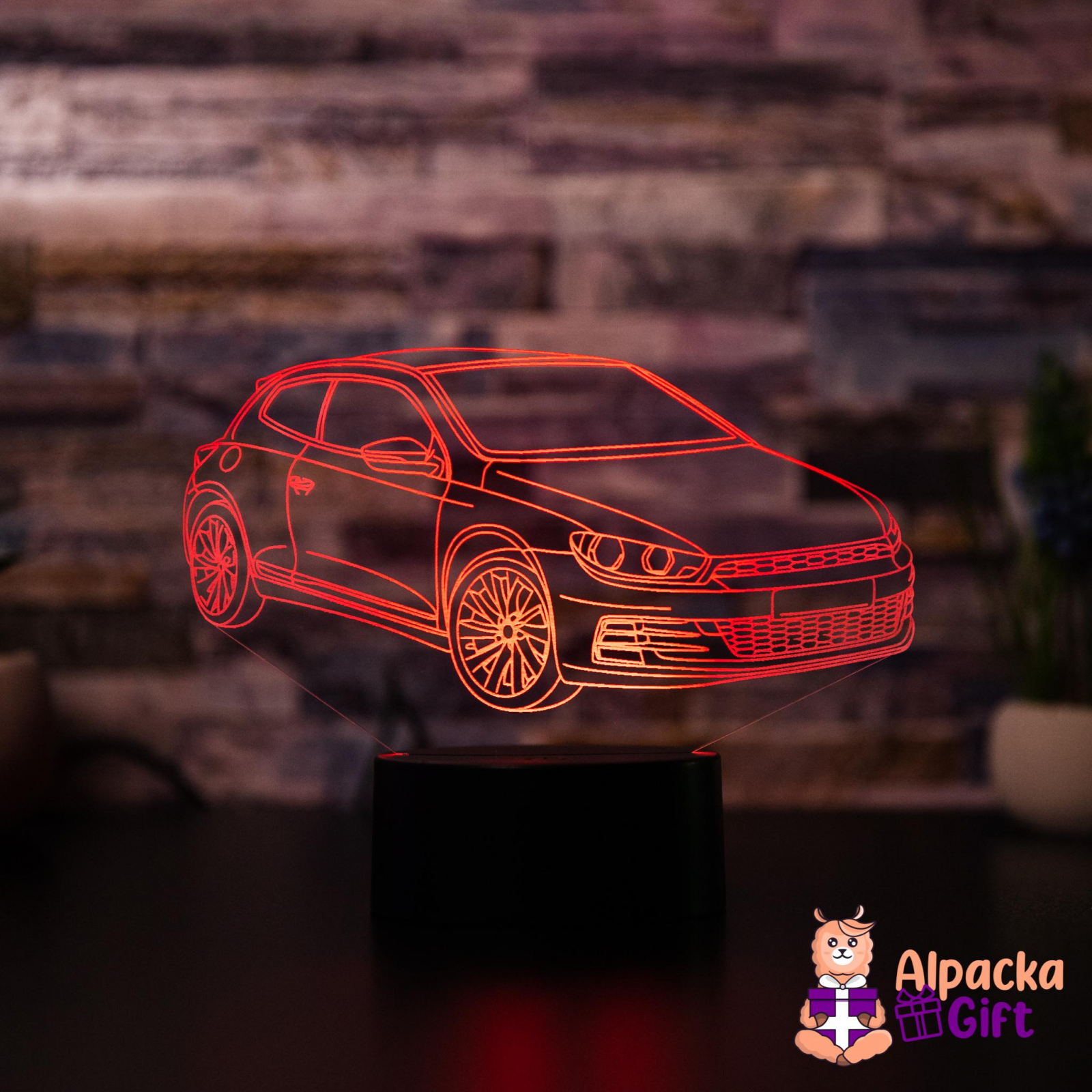 Lampă 3D VW Scirocco Negru