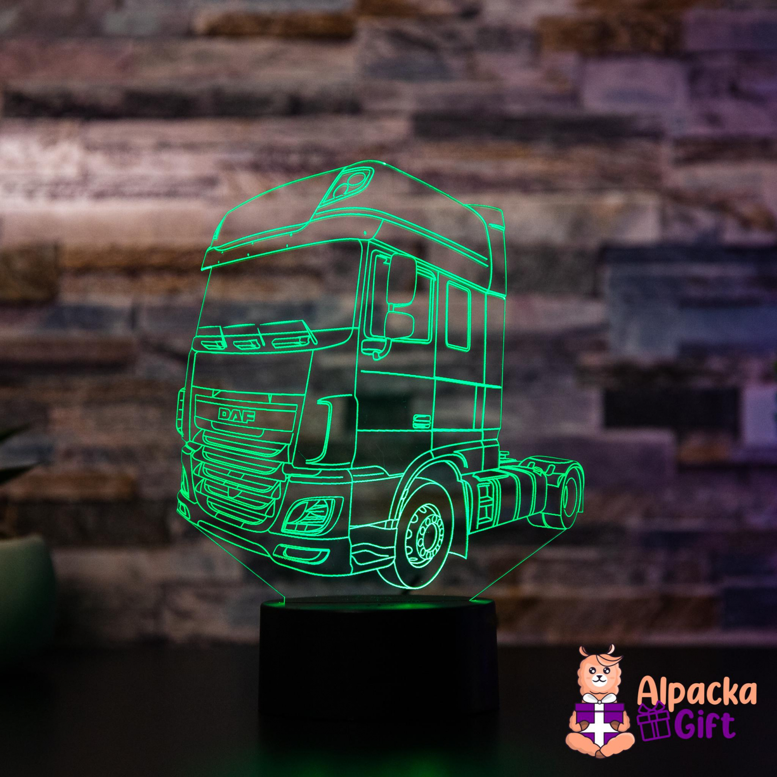Lampă 3D DAF - Cap Tractor Negru