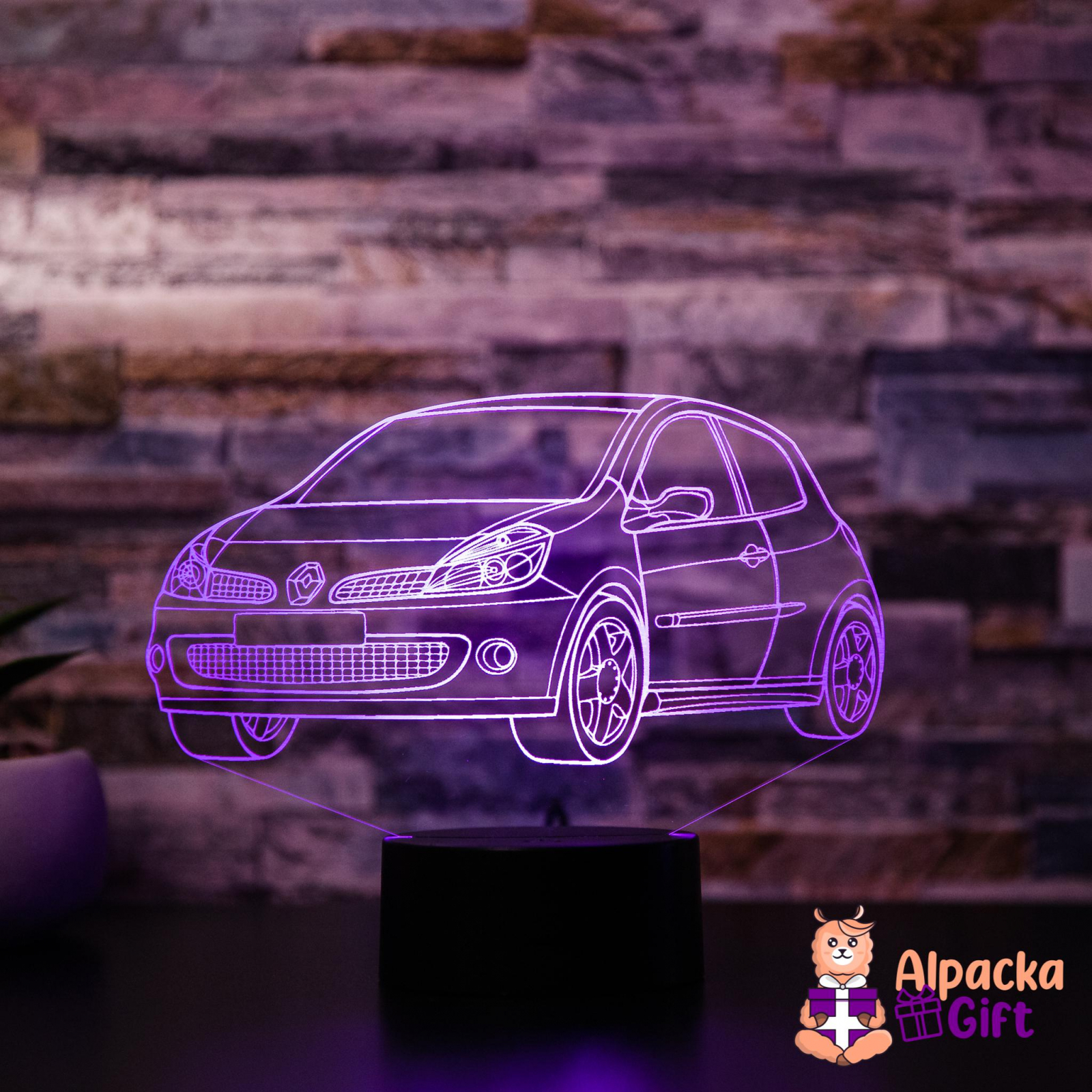 Lampă 3D Renault Clio Negru